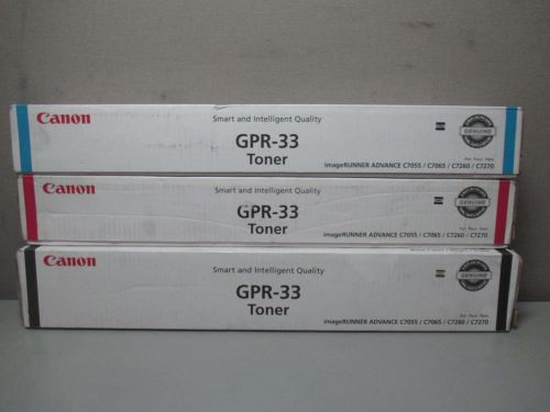LOT OF 3 GENUINE CANON GPR-33 BL/MA/CYimageRUNNER C7055 C7056 C7260 C7270~SEALED