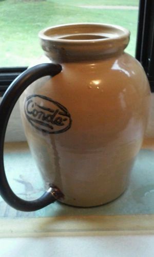 Conde Dairy Pottery Cream Separator 11&#034; Yellow ware  Stoneware, Crock