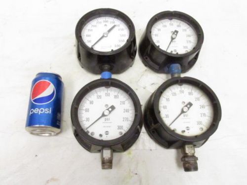 4 good ashcroft &amp; usg industrial pressure gauge gauges 0-300 0-600 psi for sale