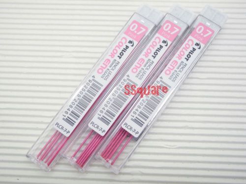 6 Tubes x Pilot PLCR-7 Color Eno 0.7mm Coloured Mechanical Pencil Leads, Pink