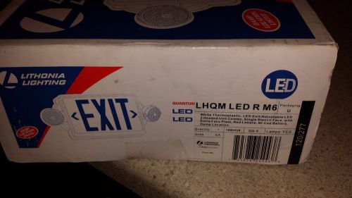 New Lithonia Lighting LHQM LED R HO M6 Quantum Adj. 2-Light LED Exit Sign - B4