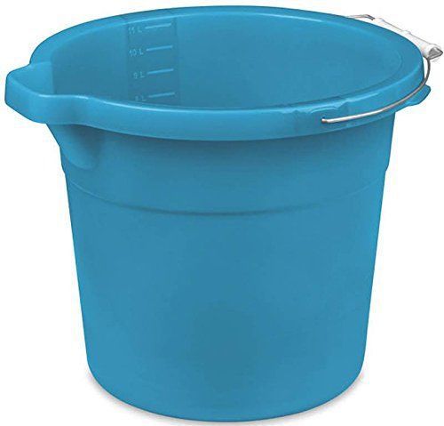 Heavy duty plastic utility pail with pour spout, versitle 12 quart bucket in for sale