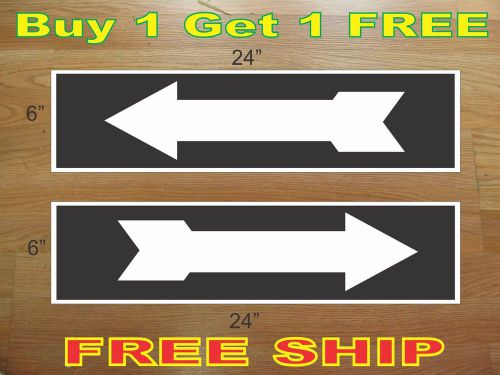 White on BLACK ARROW 6&#034;x24&#034; REAL ESTATE RIDER SIGNS Buy 1 Get 1 FREE 2 Sided