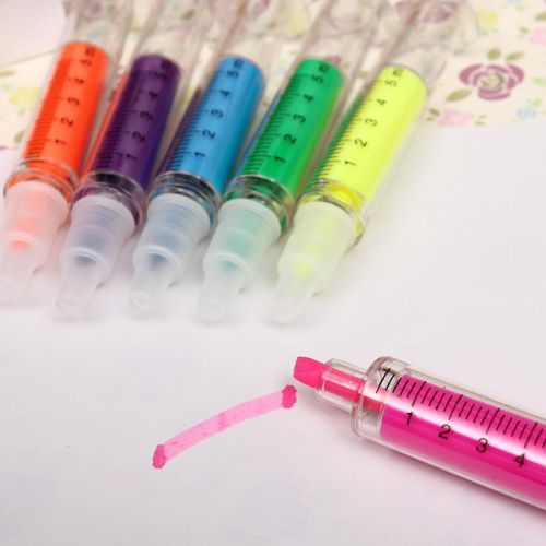 Novelty Liquid Syringe Highlighter Watercolor Pen Stationery Hospital Medical XU