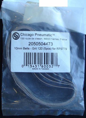 Set of five chicago pneumatic abrasive belts #2050504473, for rp9779 belt sander for sale