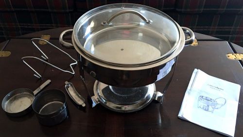 8 Piece 3.0 Qt Silver Chafing Dish Stainless Steel with Glass Lid and Parts