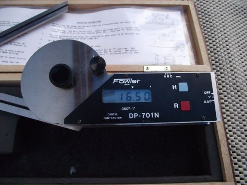 Fowler Digital Protactor DP-701N With 12 and 6 inch blades and wood case