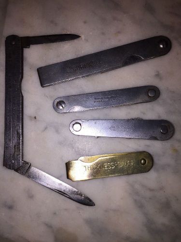 Vintage Machinist Lot of 5 Thickness Guage Browne &amp; Sharpe #642, Cornwell, Union