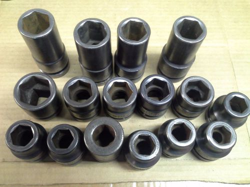 Sunex sae 1 inch drive sockets large industrial, 16 pieces, 1 1/4 -- 7/8 inch for sale