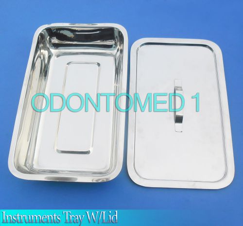 Instrument Tray With Lid Cover 6&#034; x 10&#034; x 2.25&#034;