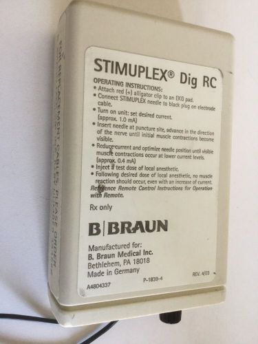 B BRAUN STIMUPLEX DIG RC NERVE STIMULATOR