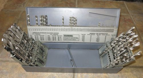 Huot Drill Index Set. Jobber Bit Set w/ Metal Case.
