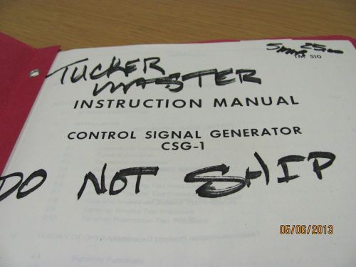 ATLANTIC MODEL CSG-1:Control Signal Generator - Instruction Manual schems #16869
