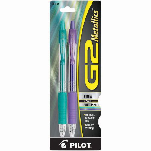 G2 metallics gel rolling ball pen fine .7mm 2/pkg-assorted for sale