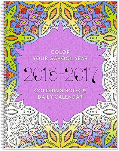 NEW 2016 - 2017 Academic Coloring Planner Spiral Bound Calendar Adult Coloring