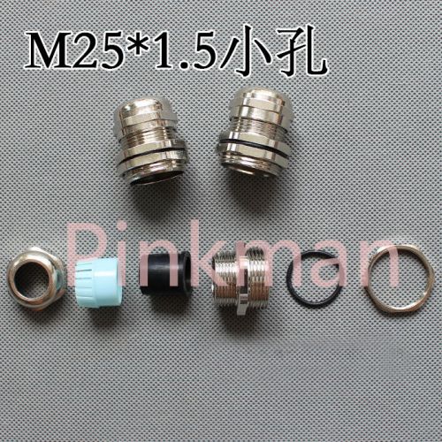 5pcs m25*1.5 small hole nickel brass cable glands apply to cable 10-14mm for sale