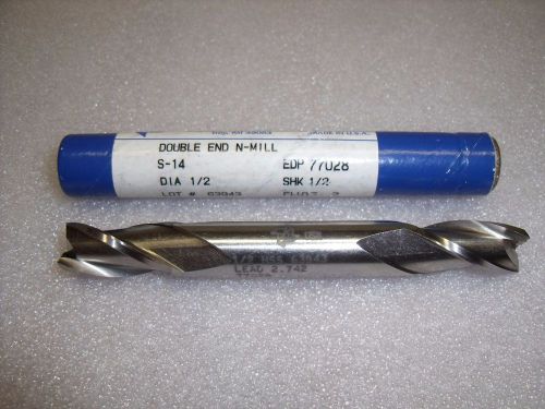 1/2” x 1/2” x 1” x 4-1/8” 3 flute Fastcut HSS M7 Double End Mill CTR CUT – F39