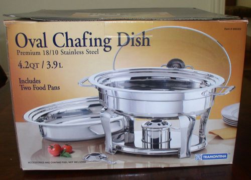 Tramontina oval chafing dish stainless steel. 4.2 qt / 3.9 l catering restaurant for sale