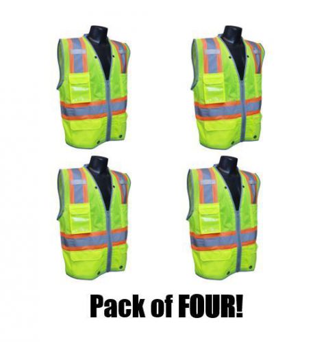 Radians sv6hg safety hi-viz class 2 heavy duty two-tone surveyor vest pack of 4! for sale