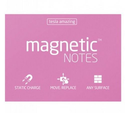 NEW Tesla Amazing Magnetic Notes Pink 70 x 50 mm 100 Sheets Sticky Post It