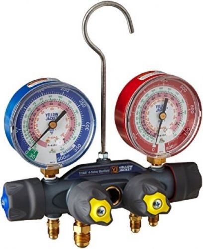 Yellow Jacket 49963 Manifold Only Degrees F, Psi Scale, R-22/404A/410A Red/Blue