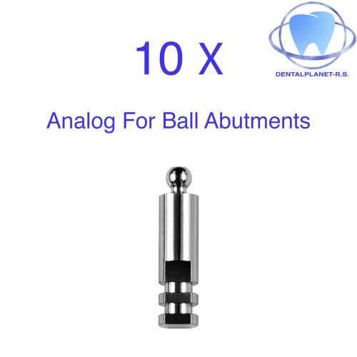 10 Titanium Analog for Ball Abutments ,Internal Hex Dental Implant Prosthetics