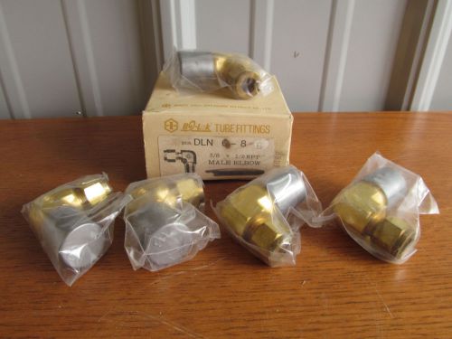 Box of 5 bi-lok tube fittings male elbow 3/8 x 1/2 npt dln 6-8 b (rw-72) for sale