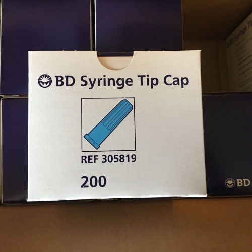 Bd syringe tip cap, sterile, blue ref 305819, lot of 1000, 5 b0xes of 200/box for sale