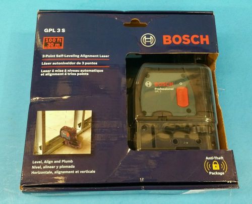 Bosch GPL 3S 100ft / 30 m 3-Point Self-Leveling Alignment Laser Brand New