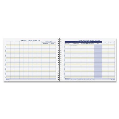 Adams Check Payment and Deposit Register, , 8.5 x 11 Inches, White (AFR60)