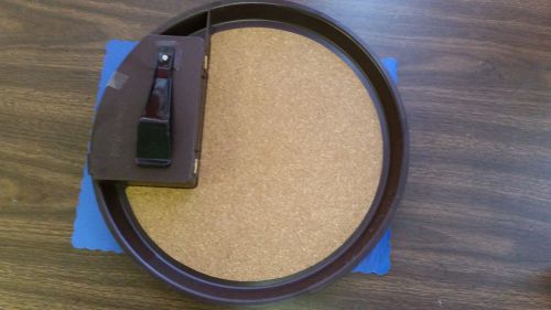 Carlisle 14&#034; brown round cork bar tray with money maid caddy attached for sale