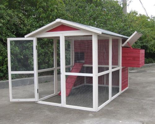 COOPS &amp; FEATHERS MEDIUM CHICKEN HOUSE EASY CLEANING 2 NESTING BAYS SHADE AREA