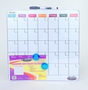 Magnetic Dry-erase Calendar Tile, Frameless 1-month Design-creative colors