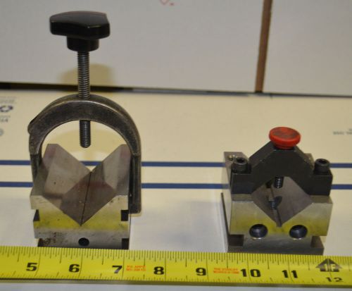 Lot of 2 - Machinist V Blocks with Clamps