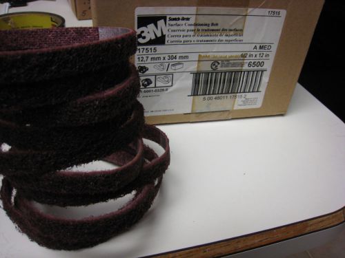 3M (17515) Surface Conditioning Belt 1/2 in x 12 in A MED MAROON 1/2 case 10 pcs