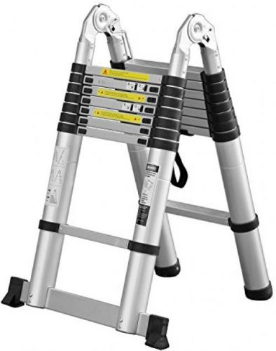 Ollieroo 16.5ft EN131 Portable A-type Aluminum Telescopic Extension Ladder With