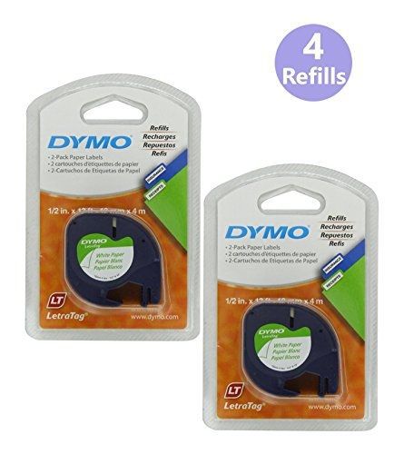 DYMO LetraTag DYMO 10697 Self-Adhesive Paper Tape for LetraTag Label Makers (4