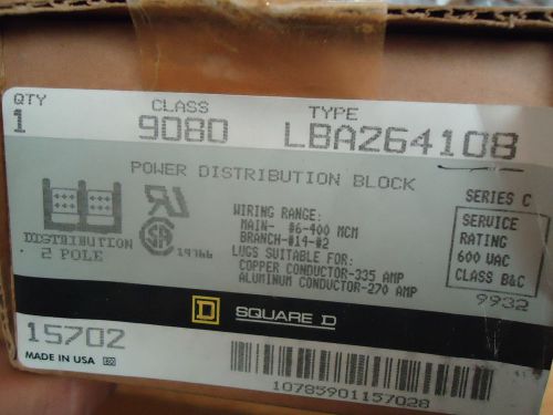 POWER DISTRIBUTION BLOCK 9080 LBA264108 ( SQUARE D )