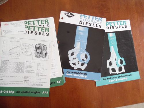 c.1960s Hawker Siddeley Petter Diesel Engine Catalog Brochure Lot Vintage 8 pcs