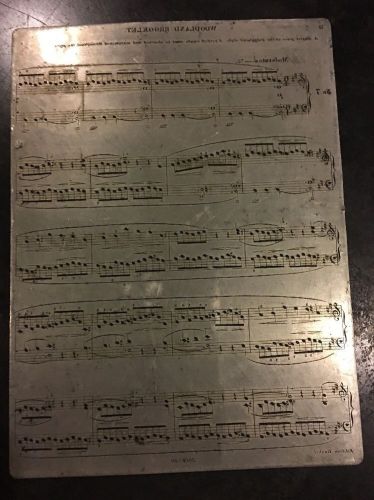 antique Vintage PRINTING PLATE Sheet Music Woodland Brooklet Decor WOW