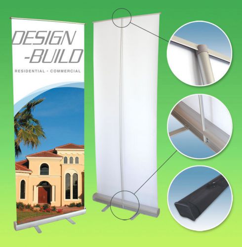 33x85 Retractable Roll Pop Up Banner Stand Trade Show Sign Display Free Printing