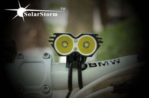 SolarStorm 5000Lm 2xCREE XM-L U2 LED Front Bicycle Light Bike Lamp Headlamp X2BK