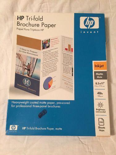 2 Pkgs 100 Sheets Each HP Tri-fold Brochure Paper Matte Q5443A 8.5&#034; X 11&#034; Sealed