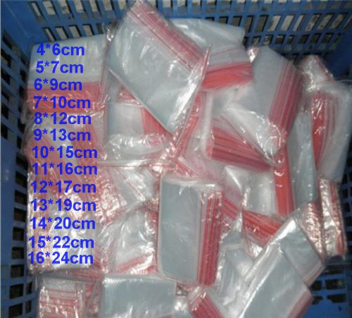 100PC Jewelry Ziplock Zip Zipped Lock Reclosable Plastic Poly Clear Bags 13-Size