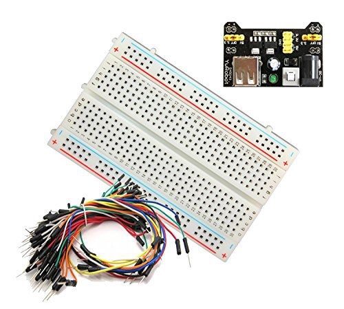 Frentaly Small 400 Tie Point Prototype PCB Breadboard + 65pcs Jump Cable Wires +
