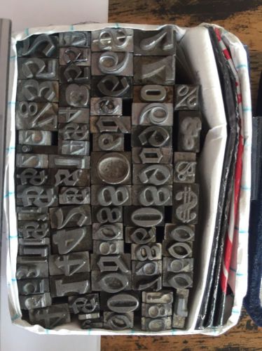 18pt Font Metal Letter Press Numbers And Symbols - Approx 75 Pcs