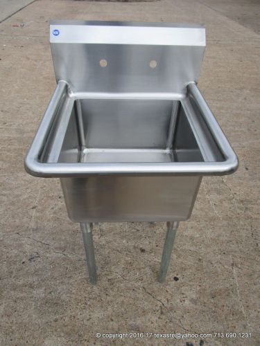 New  Stainless Steel 1 Compartment Sink, 18Ga, Bowl Size 18&#034;x18&#034;x12&#034;, NSF