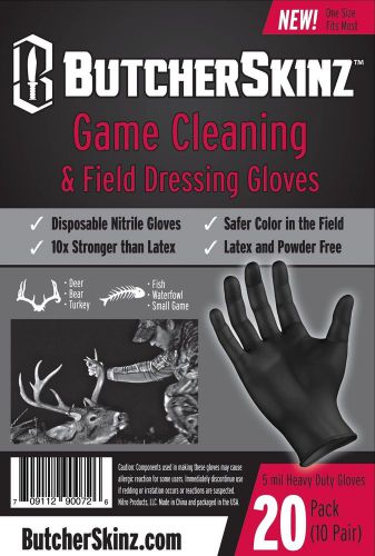 ButcherSkinz Field Dressing and Game Processing Heavy Duty Nitrile Gloves One...