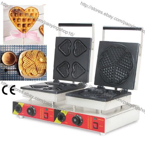 Commercial Nonstick Electric Heart on A Stick Baker Heart Waffle Maker Machine