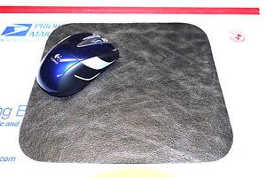 Genuine Leather Mouse Pad.Glossy GREY Made in USA